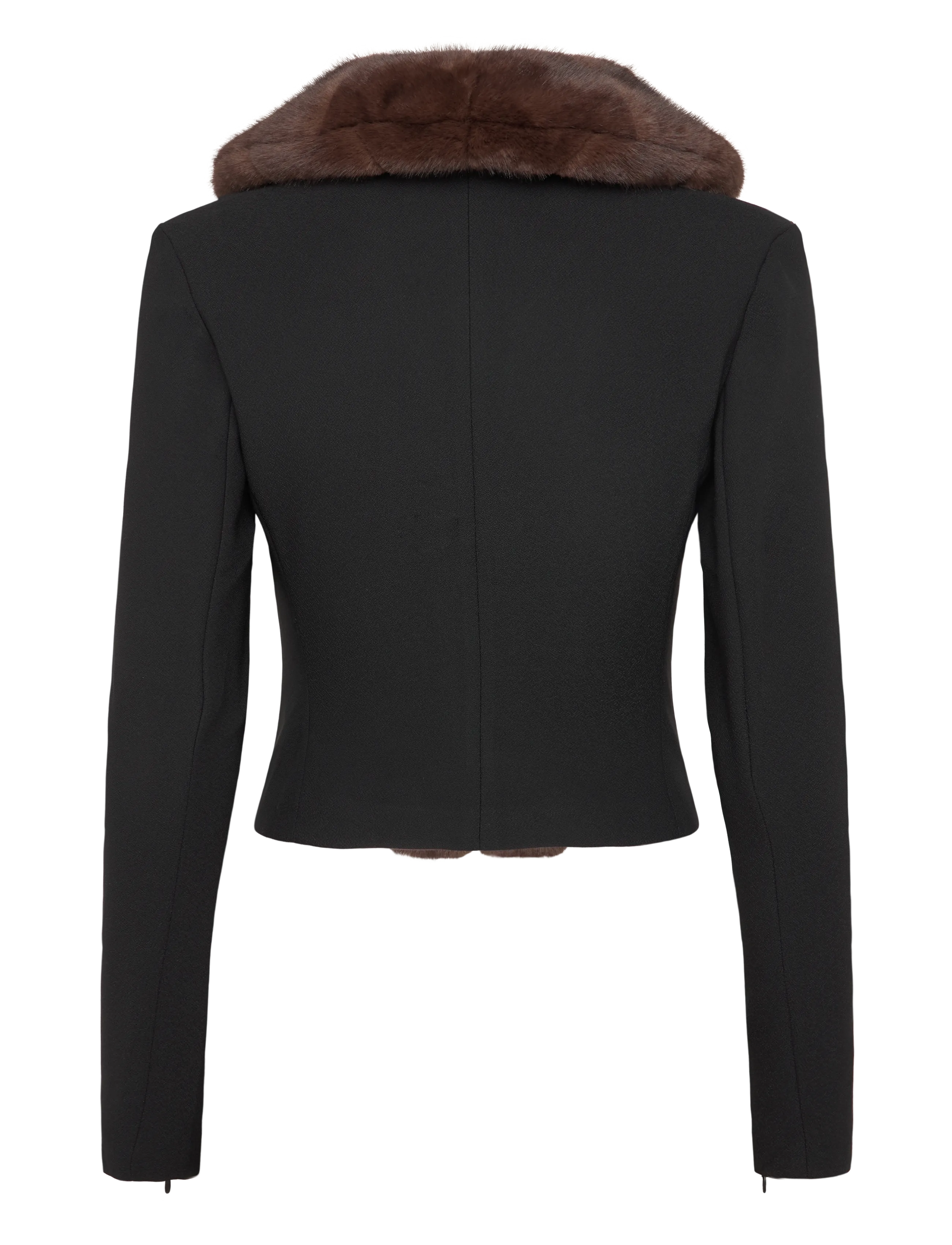 ROTATE - FAUX FUR COLLAR CARDIGAN - korta kavajer - black - 1