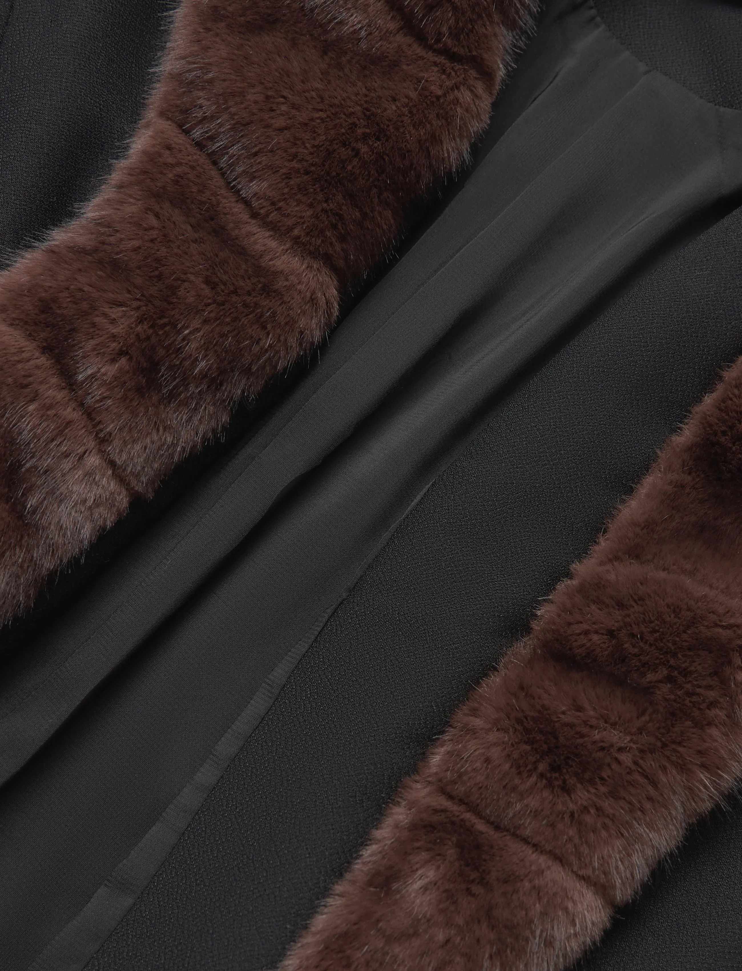 ROTATE - FAUX FUR COLLAR CARDIGAN - korta kavajer - black - 4