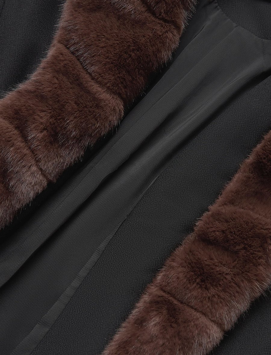 ROTATE - FAUX FUR COLLAR CARDIGAN - korta kavajer - black - 4