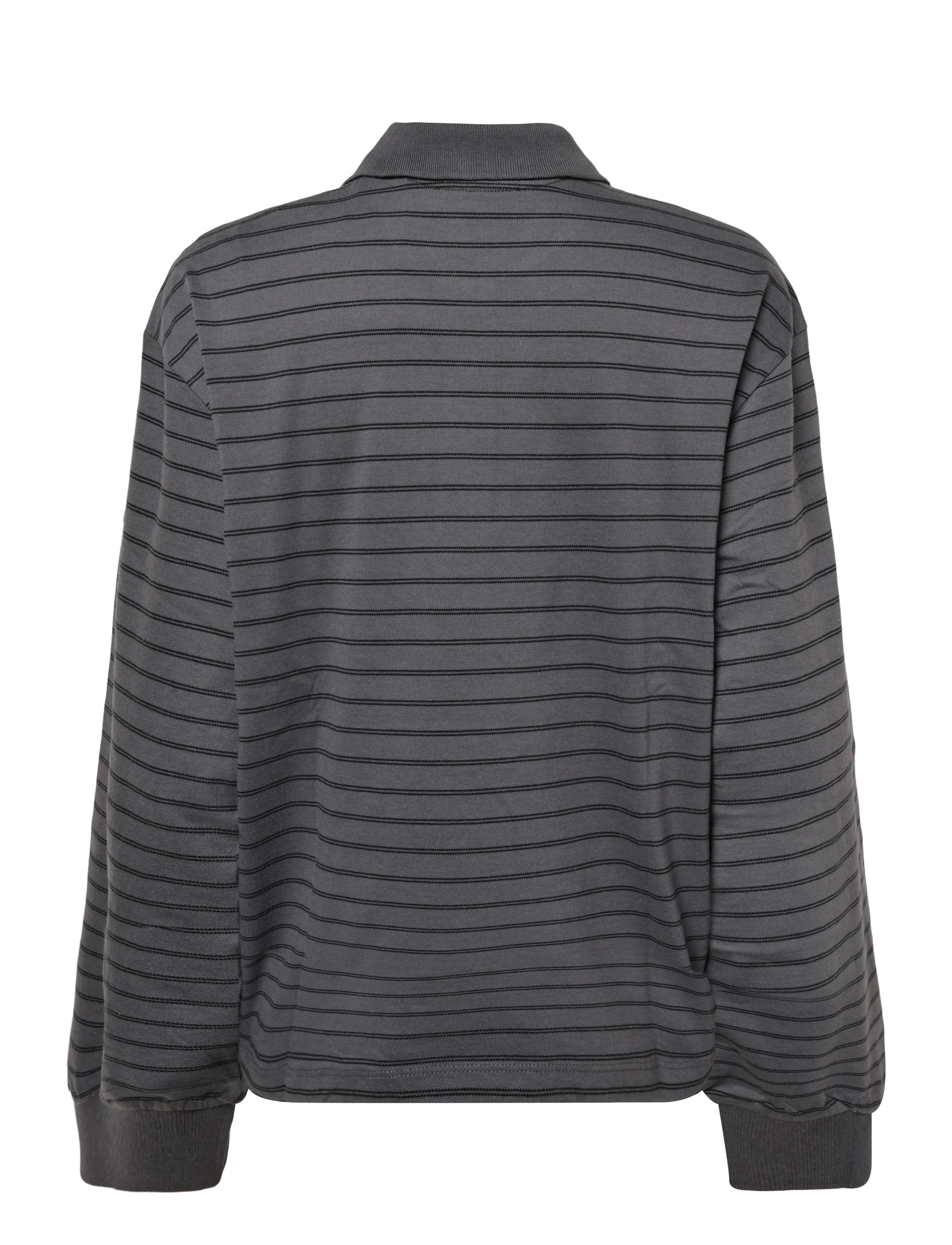 ROTATE - PIQUE LONGSLEEVE POLO - gray pinstripe comb. - 1