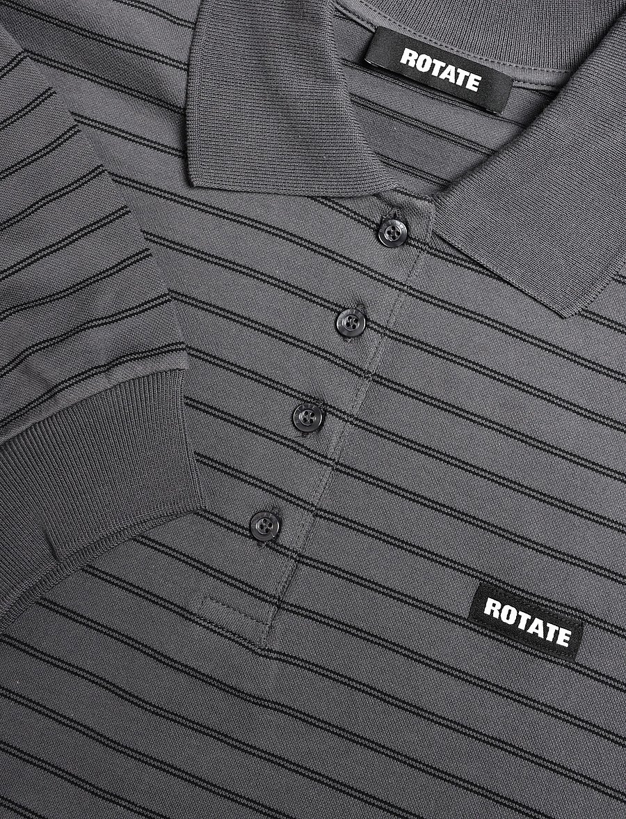 ROTATE - PIQUE LONGSLEEVE POLO - poloshirts - gray pinstripe comb. - 2