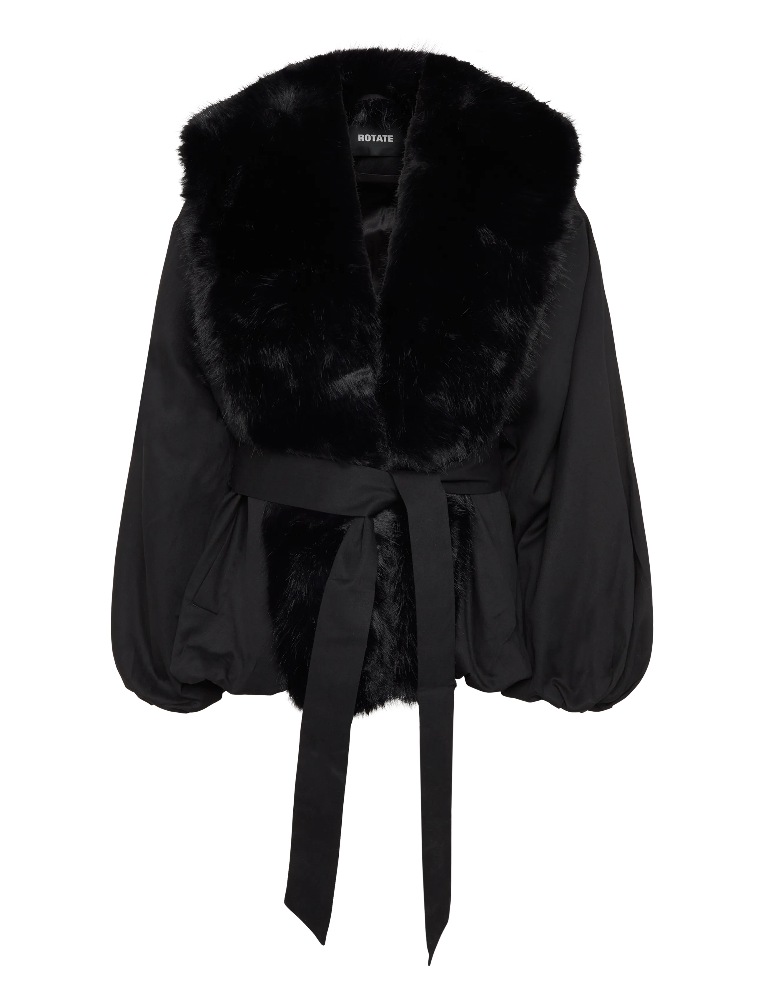 ROTATE FAUX FUR COLLAR JACKET - Nordischer Stil - BLACK / black