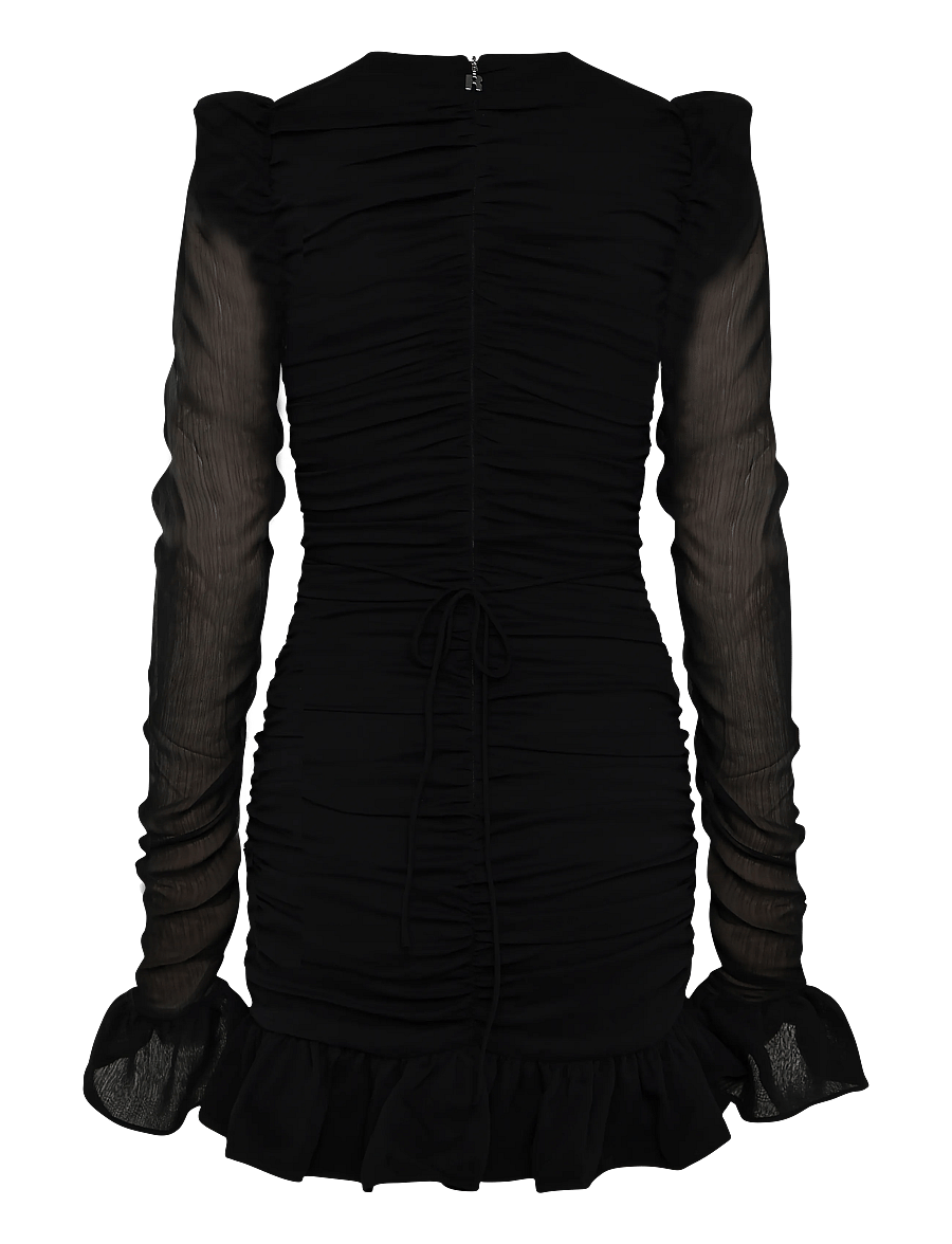 ROTATE - CHIFFON LONG-SLEEVE DRESS - cocktailkleider - black - 1