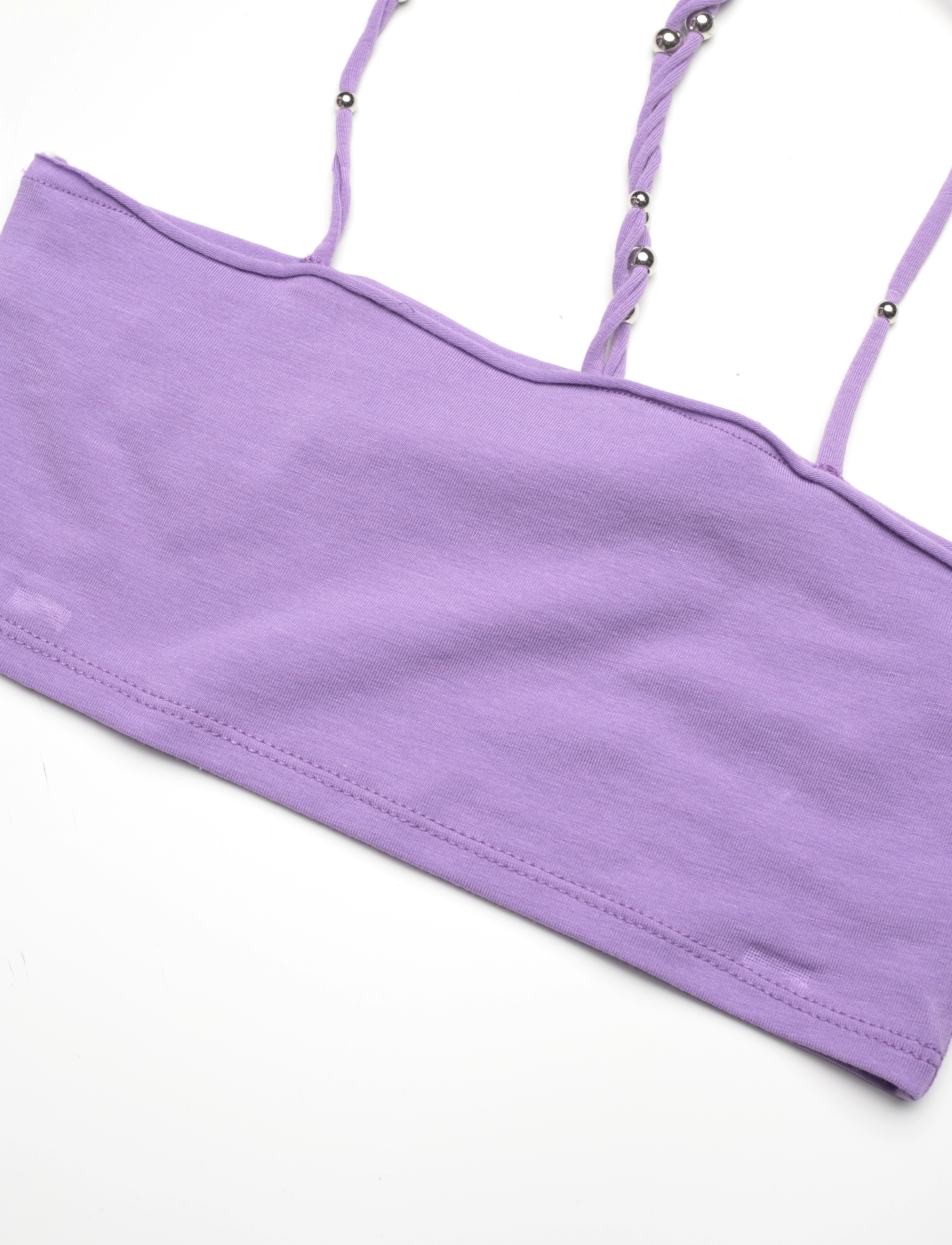 ROTATE - LIGHT JERSEY CROPPED TOP - crop tops - fairy wren purple - 2