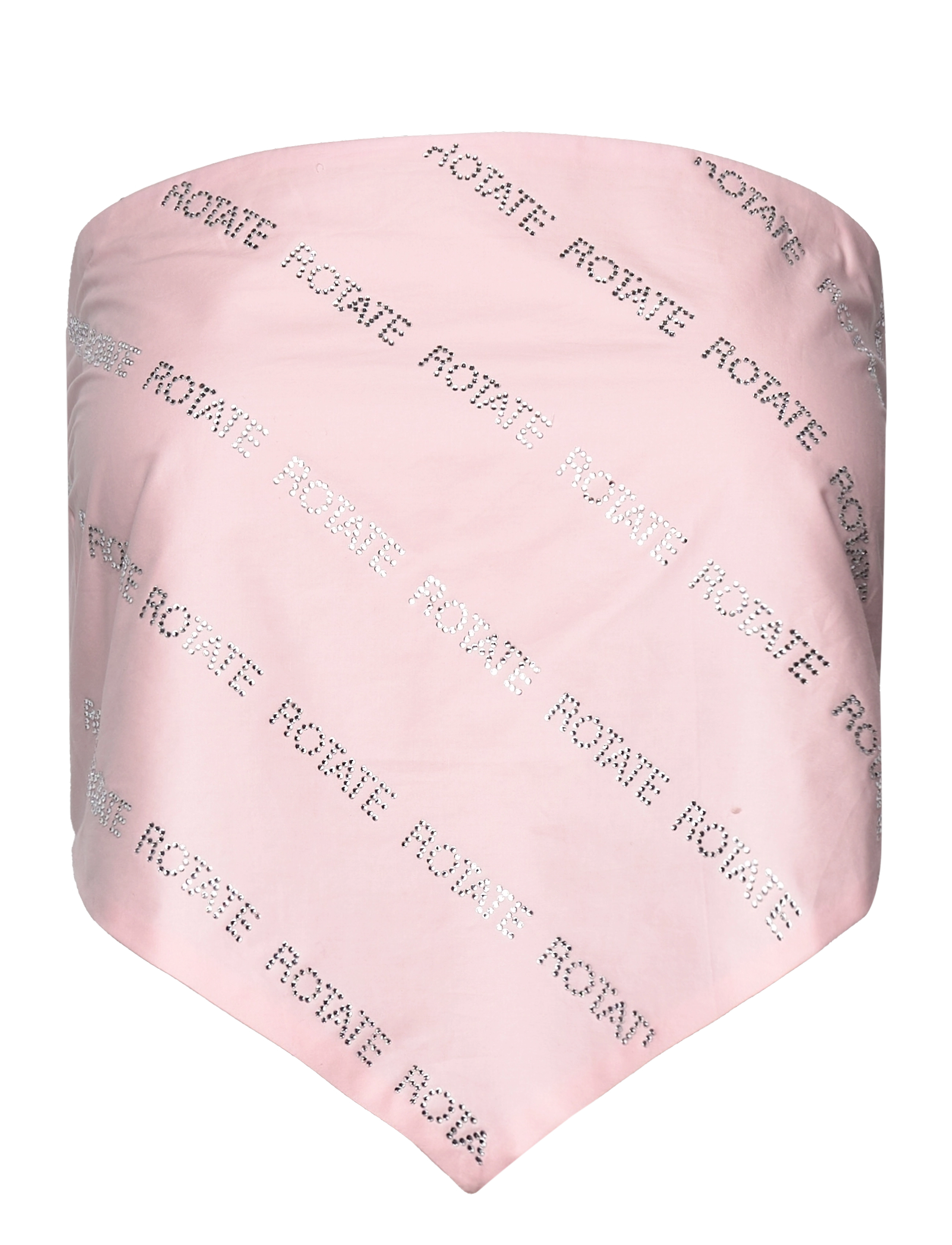 ROTATE Crystal Poplin Crop Top, Kvinder, Krystal Bandana Crop Top, Pink, Str: L