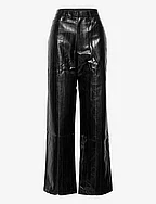 Pants PU Straightleg - BLACK