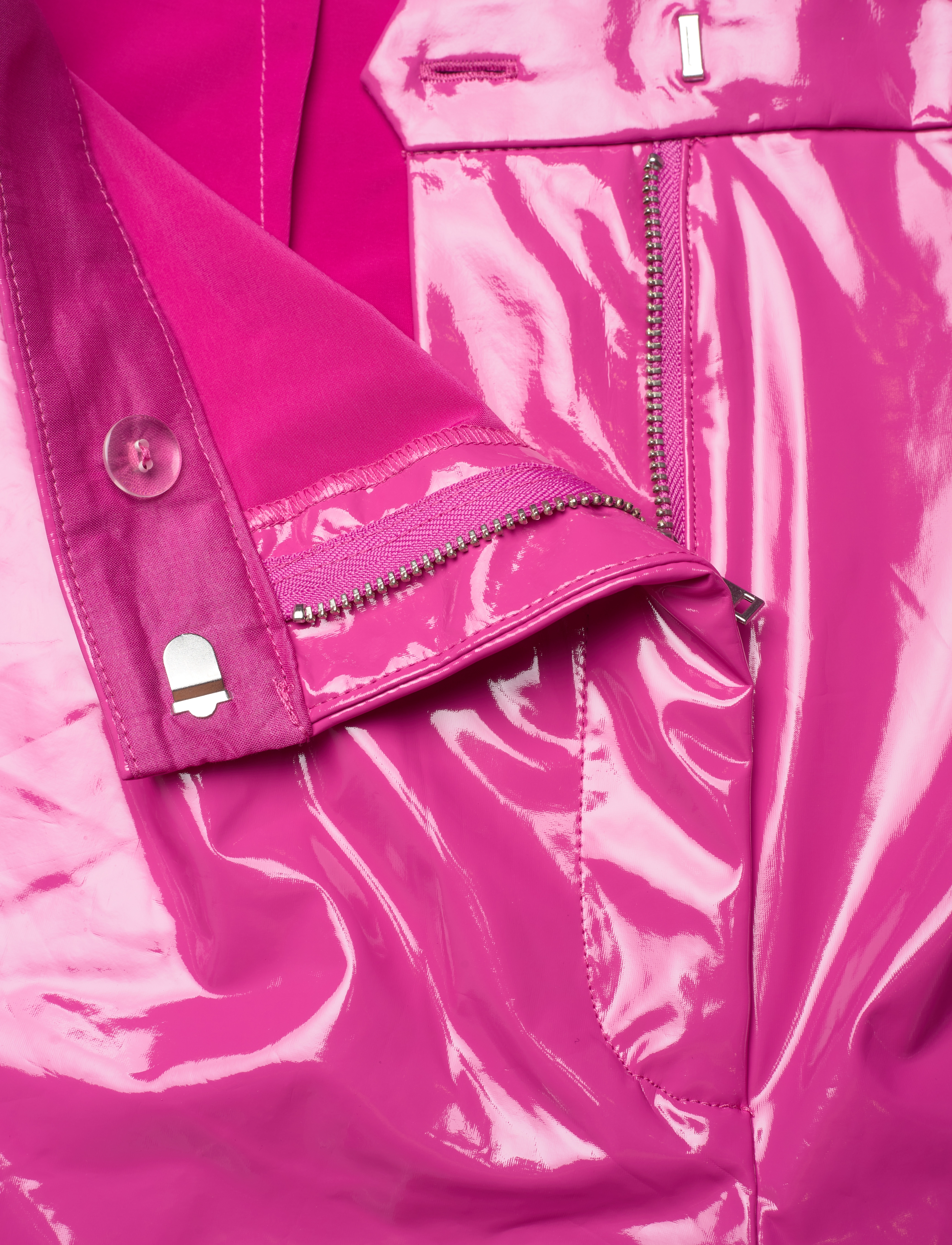 ROTATE - Patent Coated Pants - læderbukser - verry berry (pink) - 2
