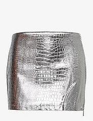 ROTATE Birger Christensen - Embossed PU Mini  Skirt - short skirts - silver - 0