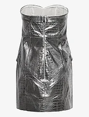 ROTATE Birger Christensen - Embossed PU Mini  Dress - odzież imprezowa w cenach outletowych - silver - 1