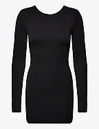 Jersey Cut-Out Back Mini Dress - BLACK