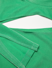 ROTATE Birger Christensen - Metallic Nylon Cut-Out Dress - midi dresses - island green - 5