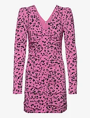 ROTATE Birger Christensen - Fine Jacquard Button Dress - odzież imprezowa w cenach outletowych - super pink comb. - 0
