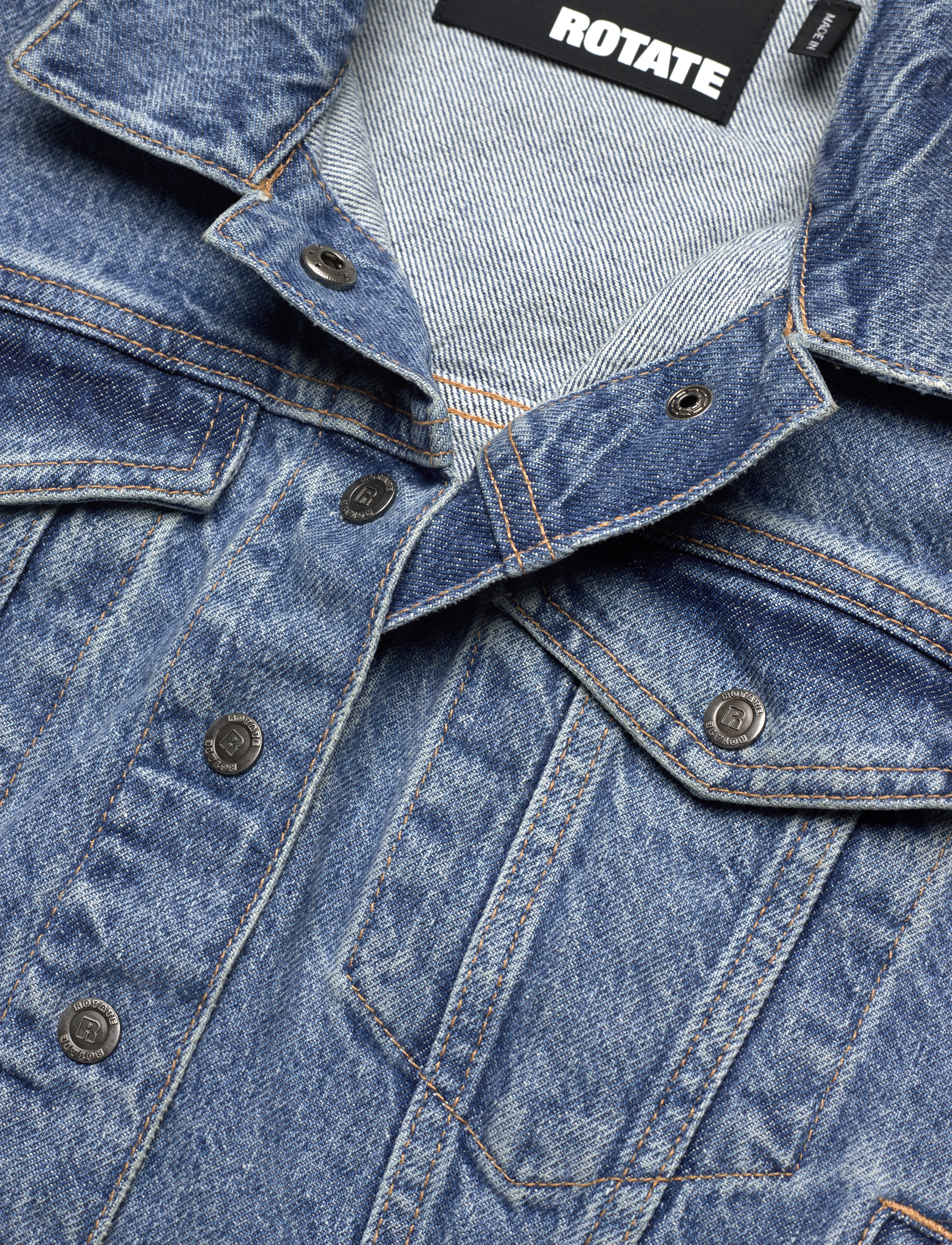 ROTATE Birger Christensen - Twill Oversized Jacket - frühlingsjacken - medium blue denim - 2