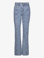 Twill Straight Jeans - MEDIUM BLUE DENIM