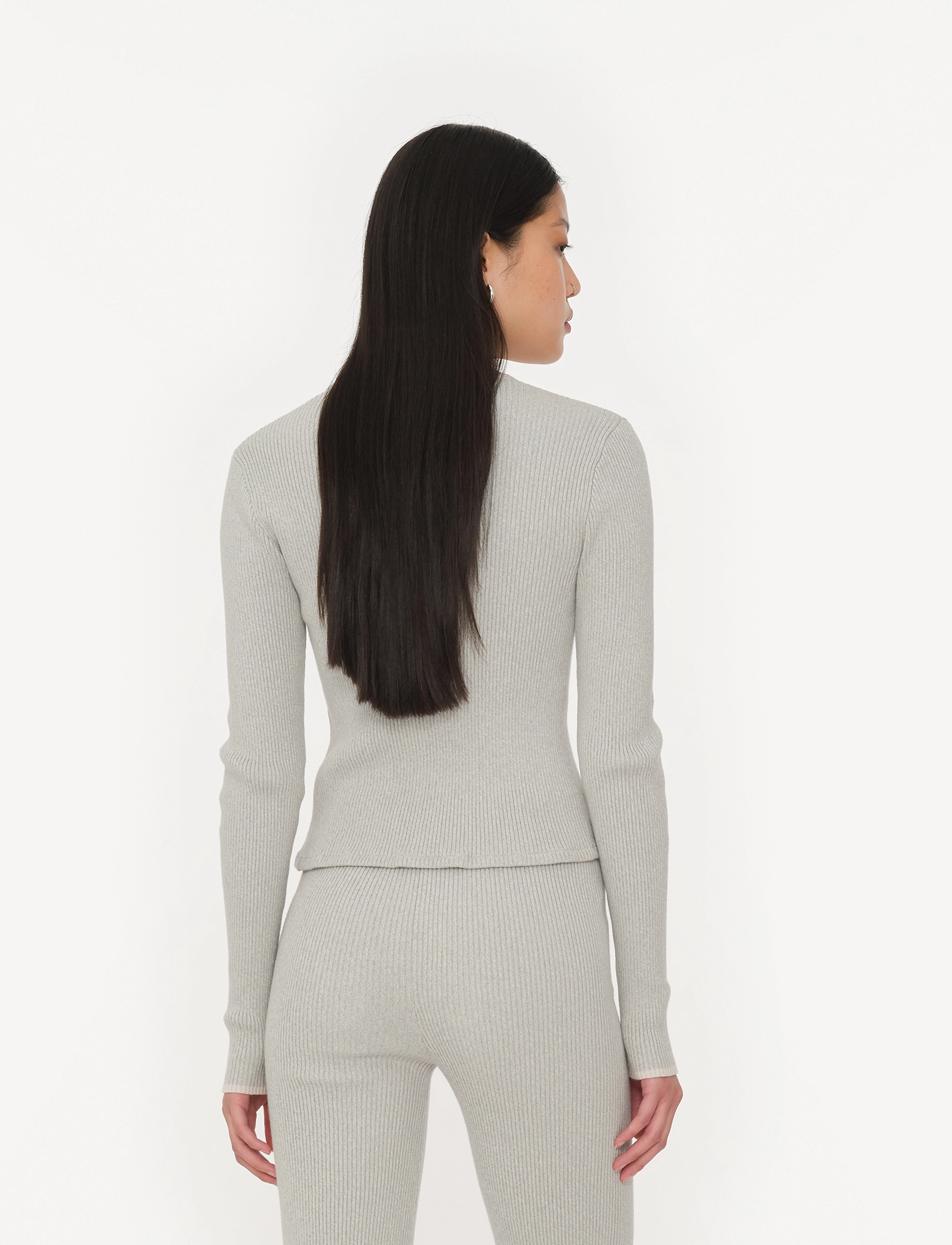 ROTATE Birger Christensen - Fine Rib Cardigan - sterling blue comb. - 3