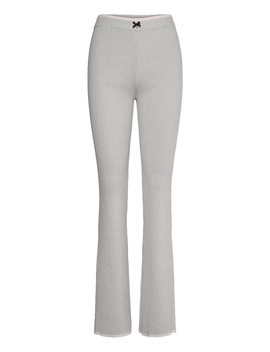 ROTATE Birger Christensen - Fine Rib Flared Pants - alt laiad püksid - sterling blue comb. - 1