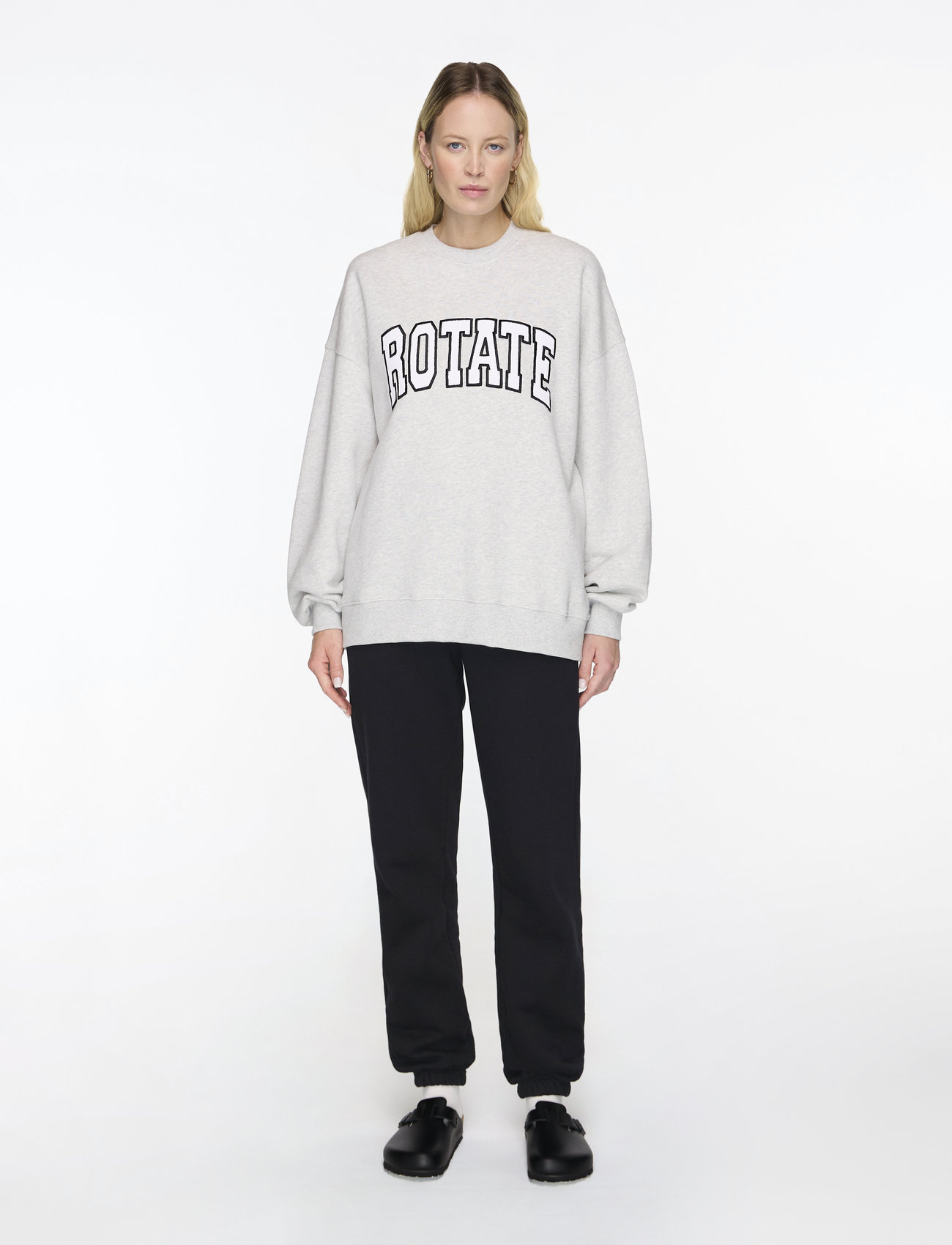 ROTATE Birger Christensen - HEAVY SWEAT CREWNECK - sweatshirts & hoodies - light grey melange - 3