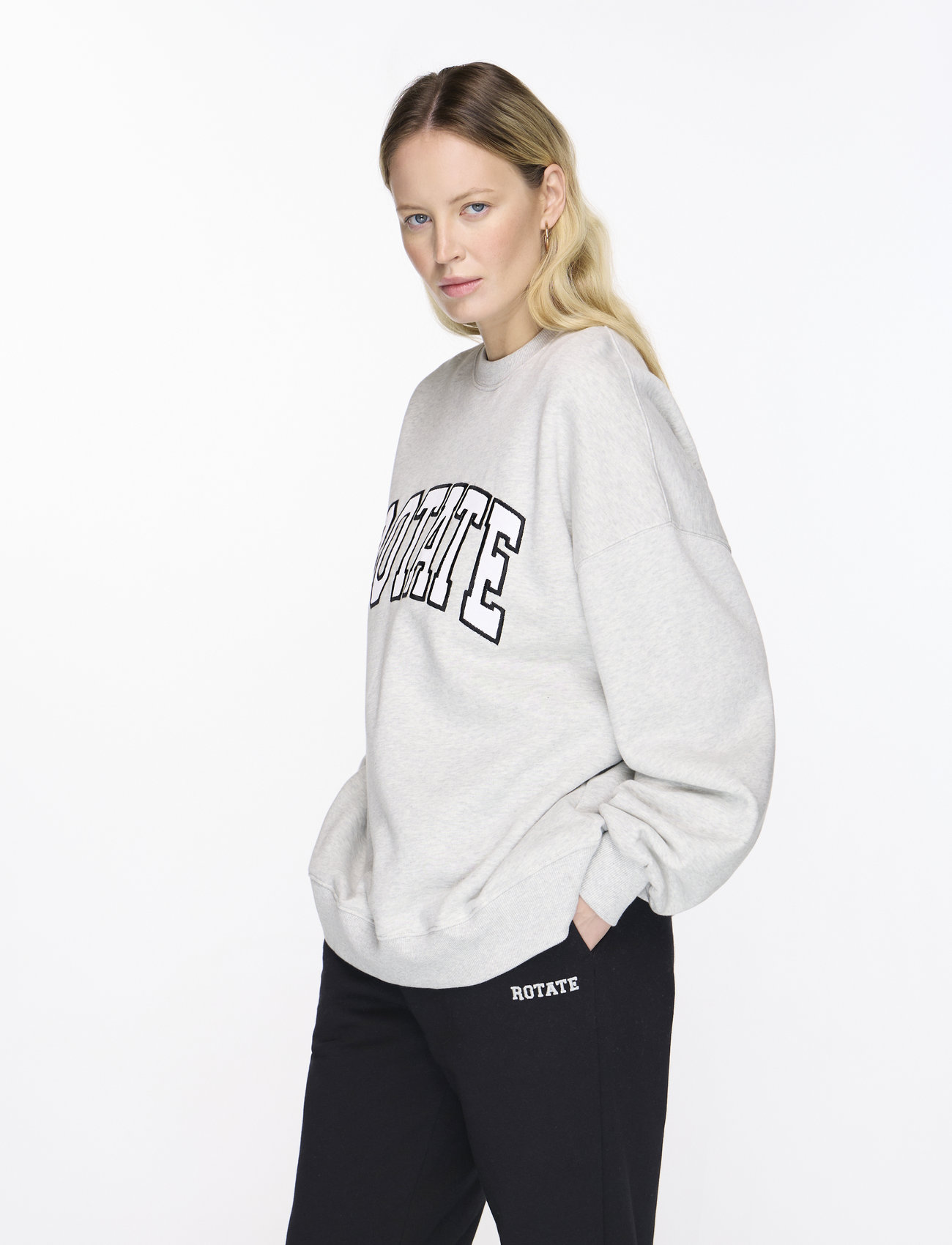 ROTATE Birger Christensen - HEAVY SWEAT CREWNECK - sweatshirts & hoodies - light grey melange - 0
