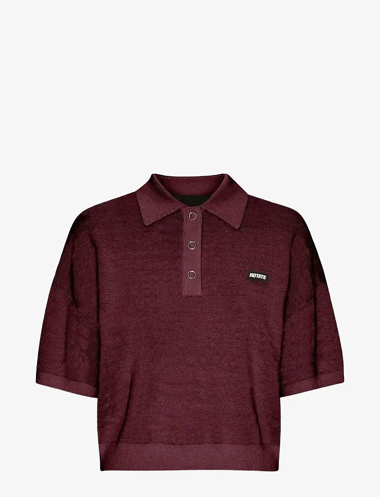 ROTATE Birger Christensen - SLINKY KNIT POLO - zinfandel - 1