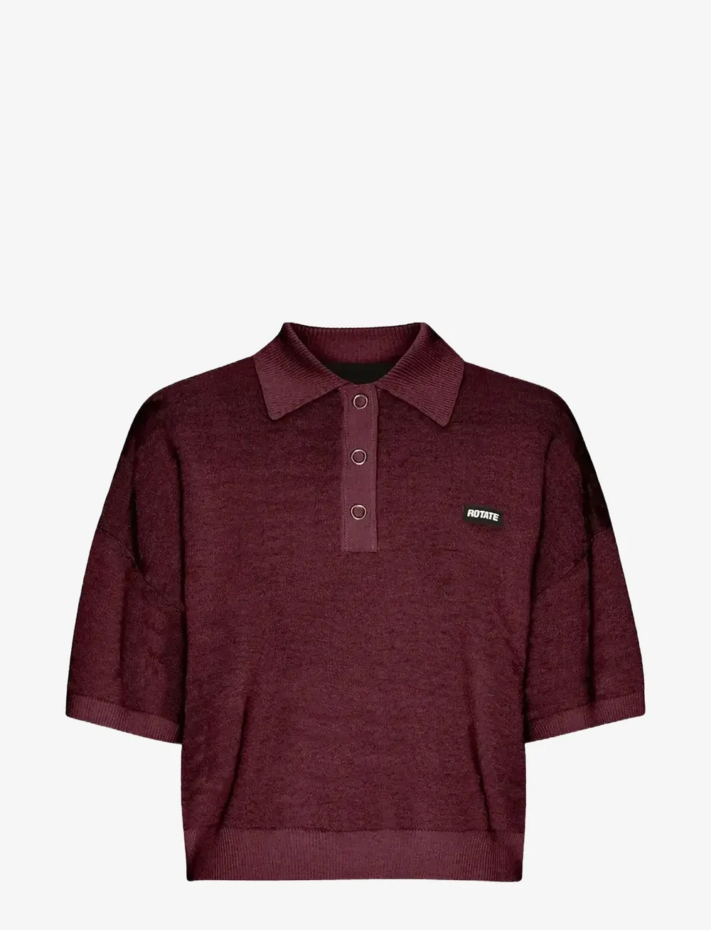 ROTATE Birger Christensen - SLINKY KNIT POLO - pikéer - zinfandel - 1