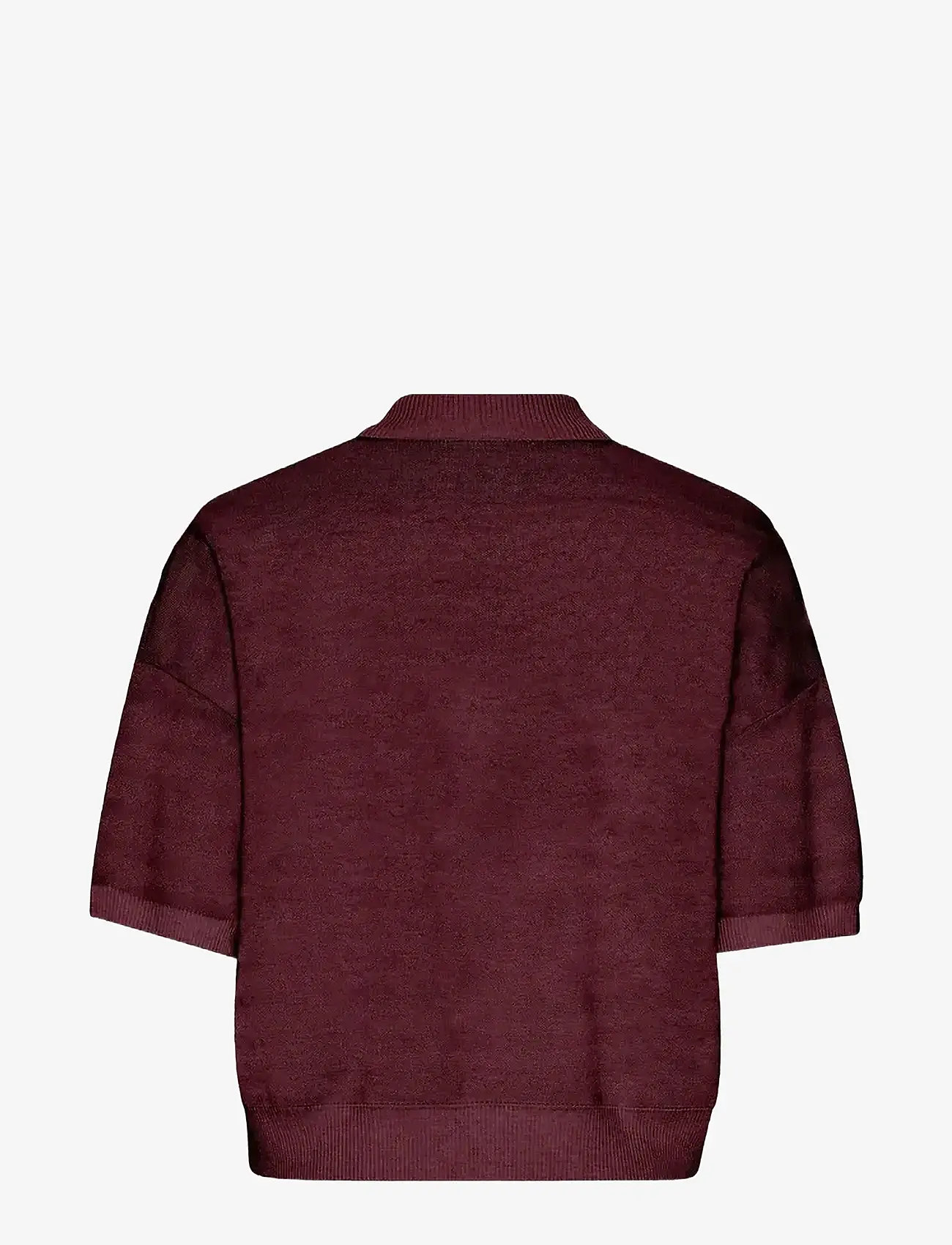 ROTATE Birger Christensen - SLINKY KNIT POLO - zinfandel - 2