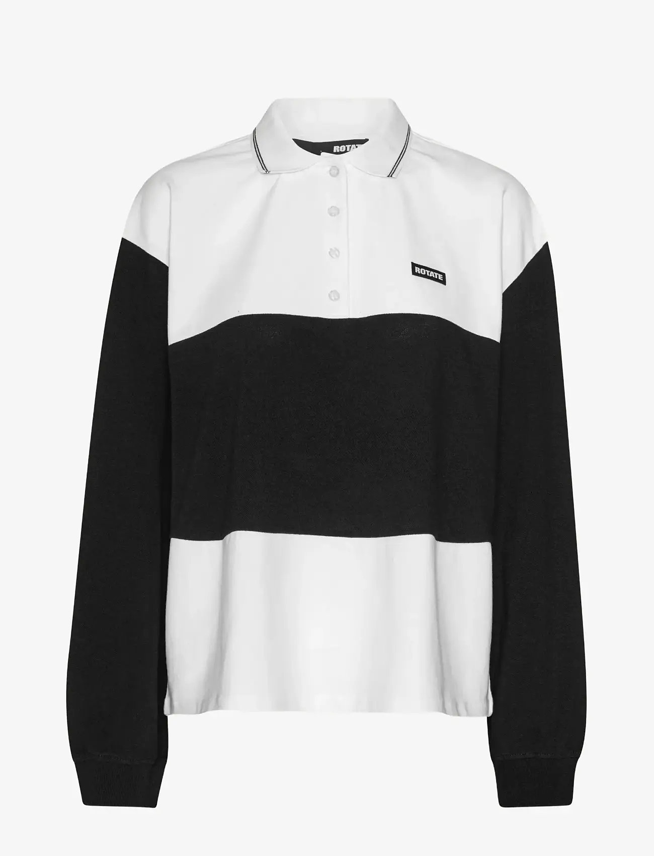 ROTATE Birger Christensen - PIQUE LONGSLEEVE POLO - bright white - 0