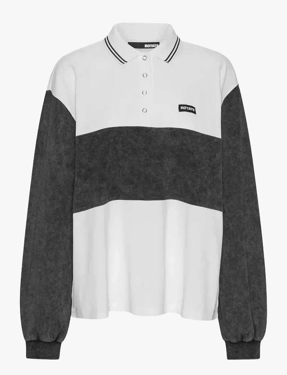 ROTATE Birger Christensen - PIQUE LONGSLEEVE POLO - polosärgid - bright white - 1