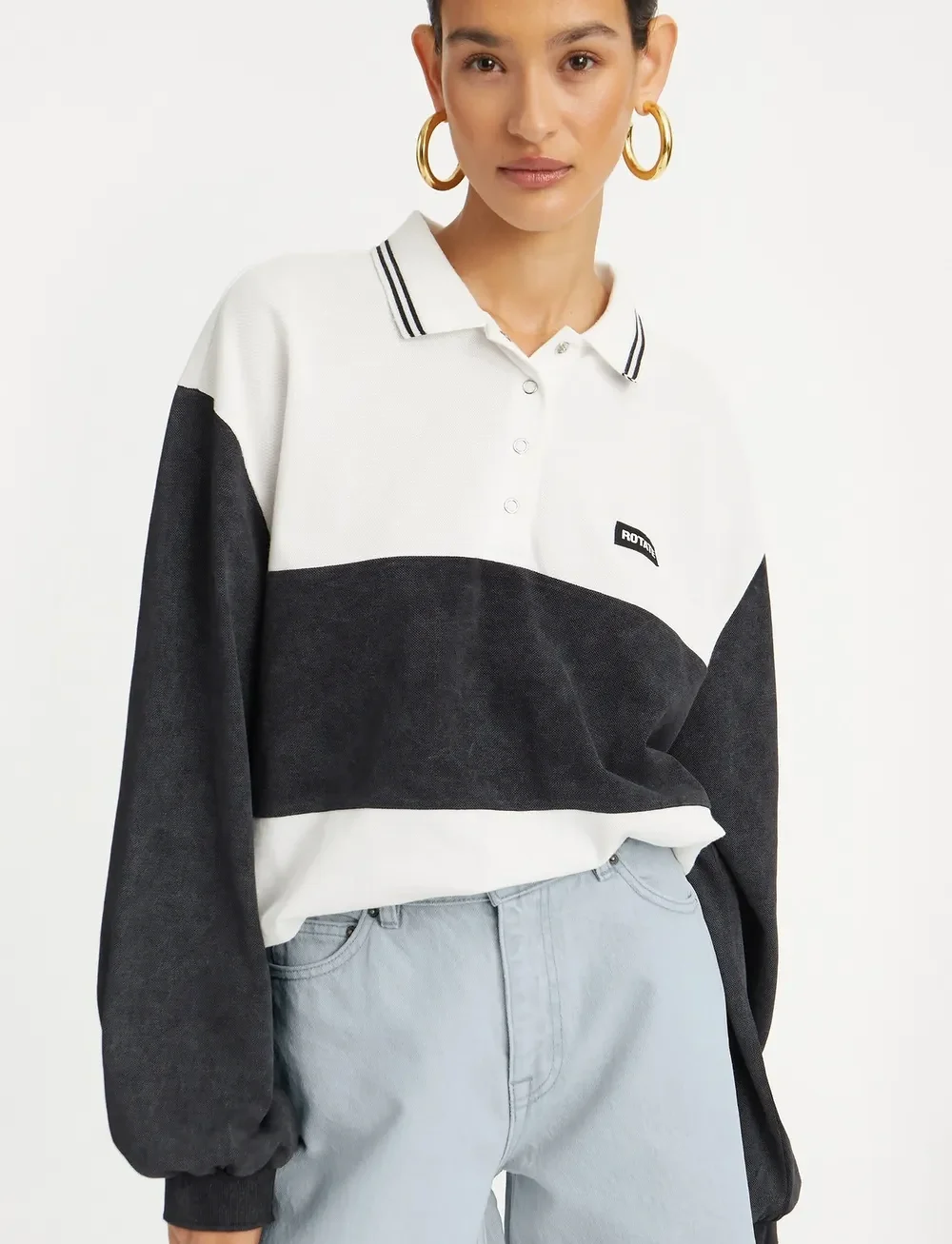 ROTATE Birger Christensen - PIQUE LONGSLEEVE POLO - polosärgid - bright white - 5