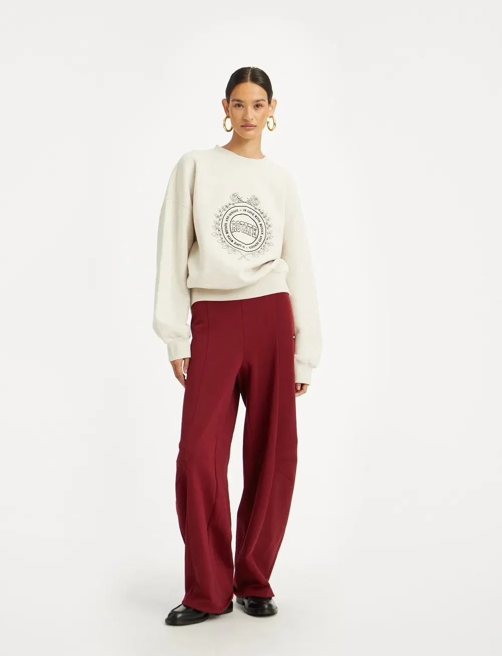 ROTATE Birger Christensen - HEAVY SWEAT CREWNECK - sweatshirts & hoodies - white melange - 0