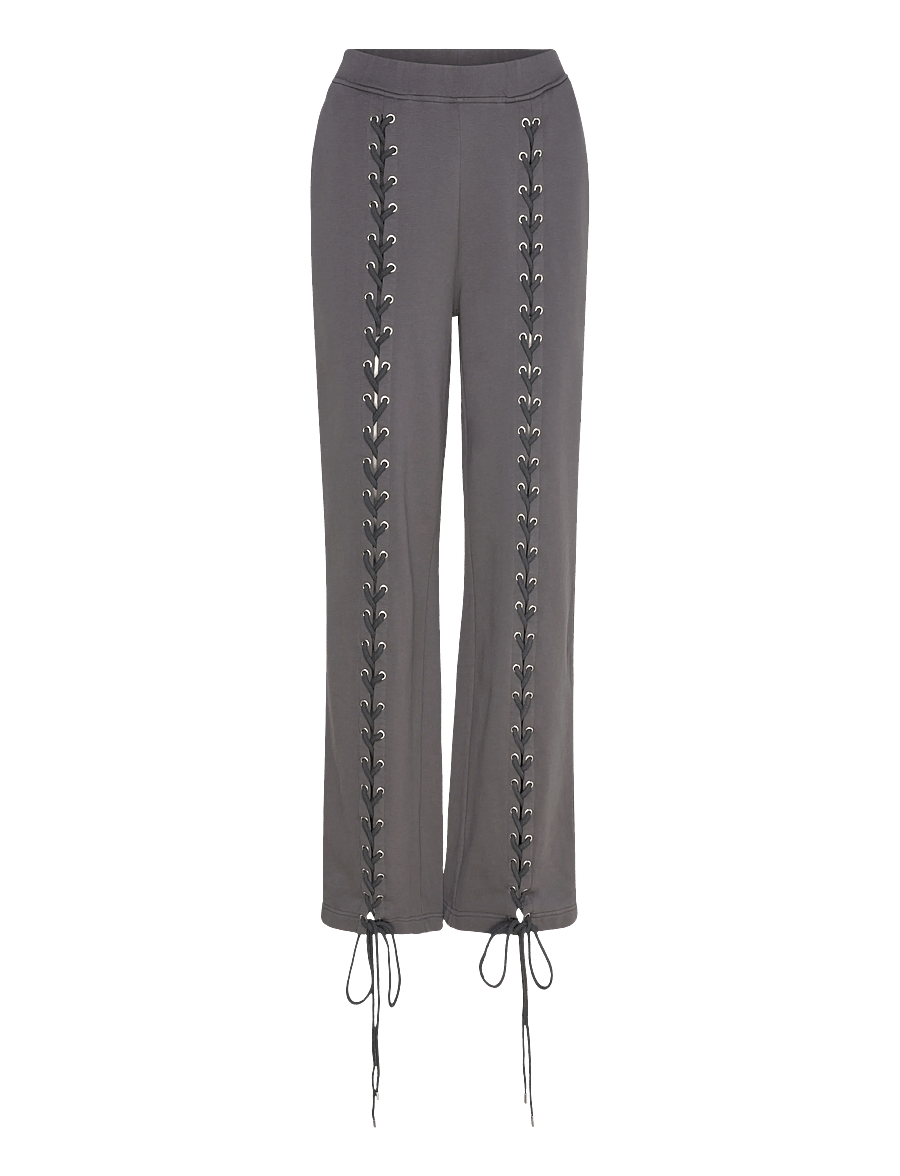 ROTATE Birger Christensen - LACING SWEATPANTS - hose mit geradem bein - gray pinstripe - 1