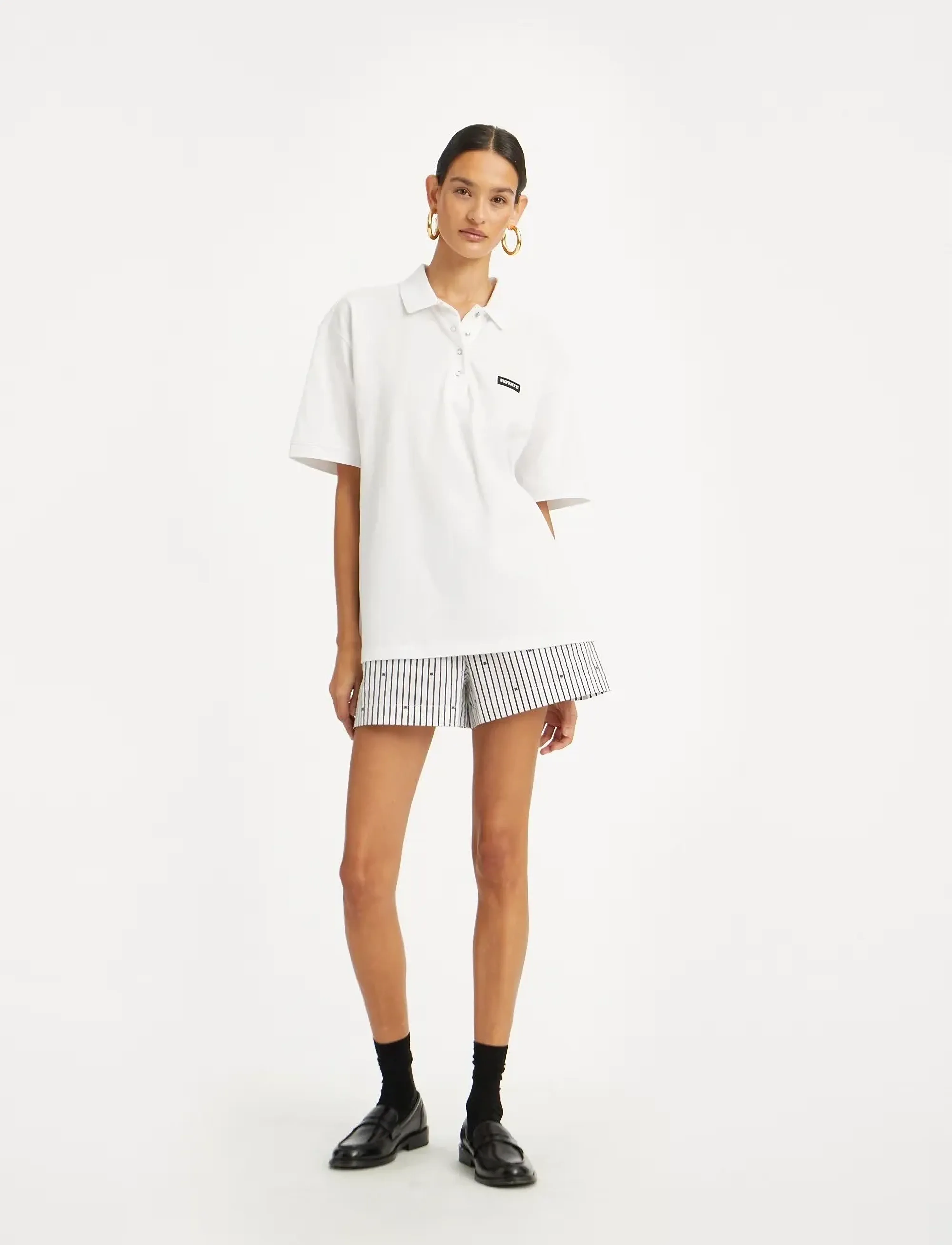 ROTATE Birger Christensen - POPLIN SHORTS - 1000 black comb. - 3