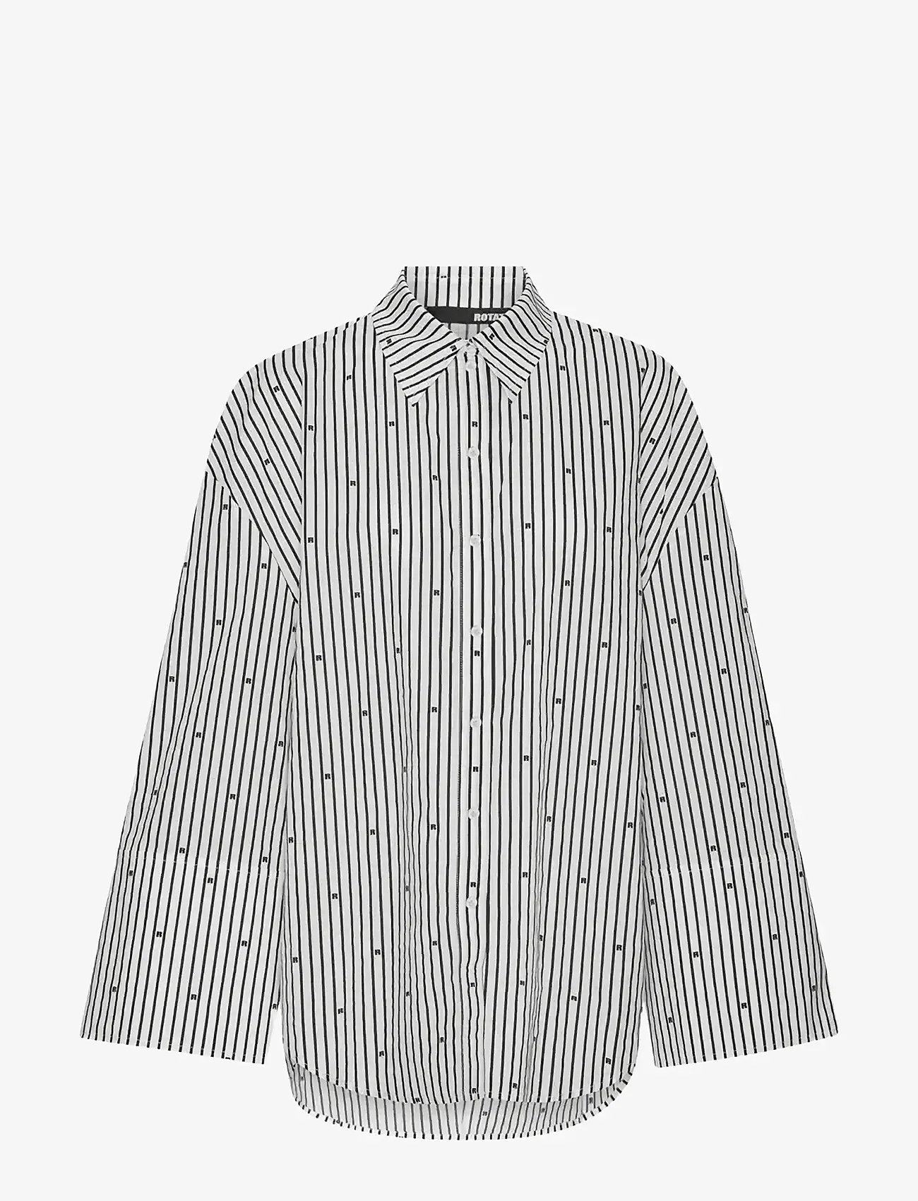 ROTATE Birger Christensen - POPLIN OVERSIZED SHIRT - denimskjorter - 1000 black comb. - 1