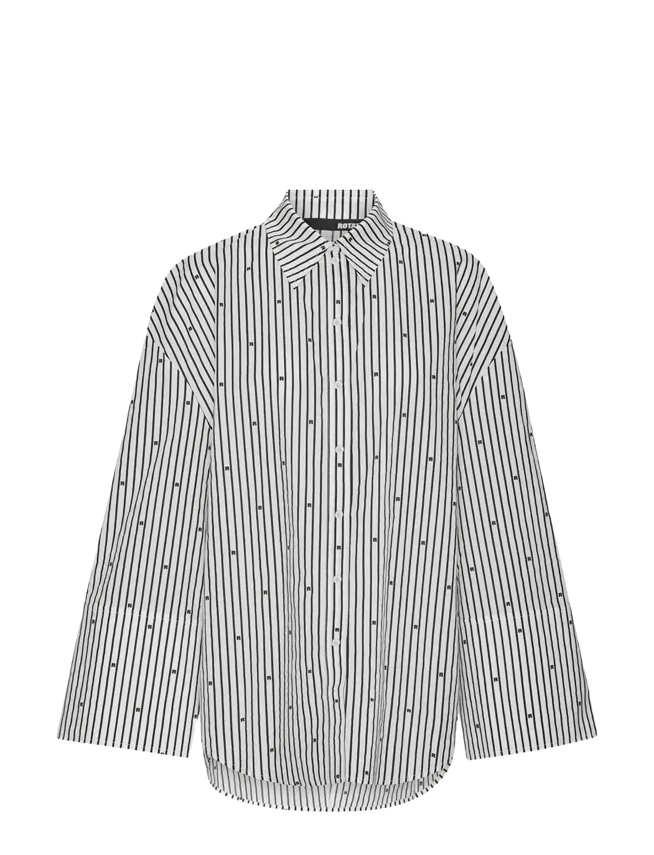 ROTATE Birger Christensen - POPLIN OVERSIZED SHIRT - 1000 black comb. - 1