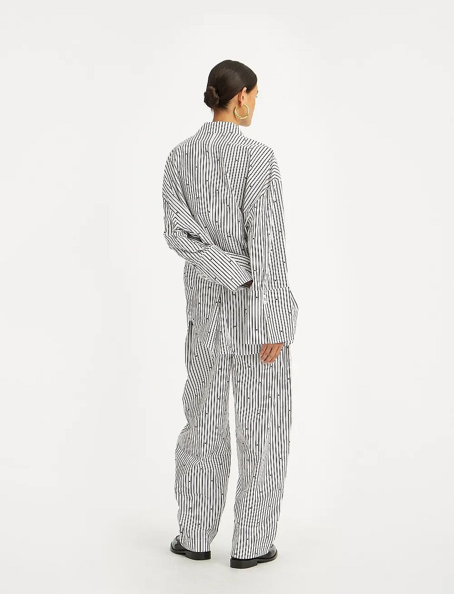 ROTATE Birger Christensen - POPLIN OVERSIZED SHIRT - 1000 black comb. - 4