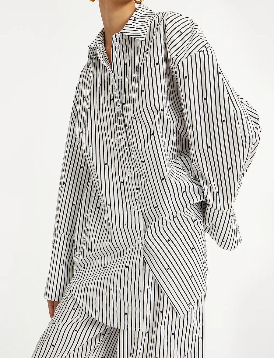 ROTATE Birger Christensen - POPLIN OVERSIZED SHIRT - 1000 black comb. - 5