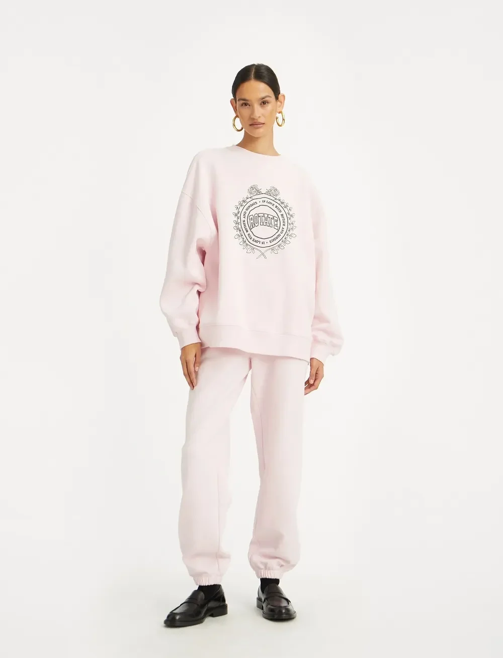 ROTATE Birger Christensen - HEAVY SWEAT CREWNECK - sweatshirts & hættetrøjer - ballerina - 0