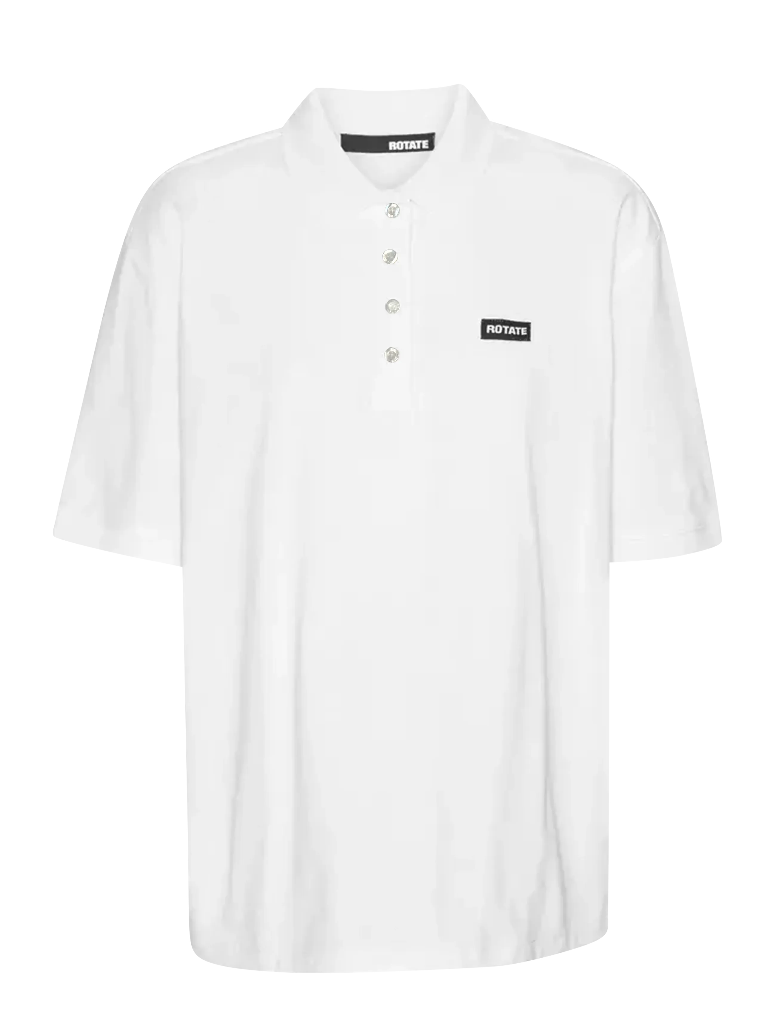 ROTATE Birger Christensen COTTON SHORT SLEEVE POLO - Rõivad - BRIGHT WHITE / white