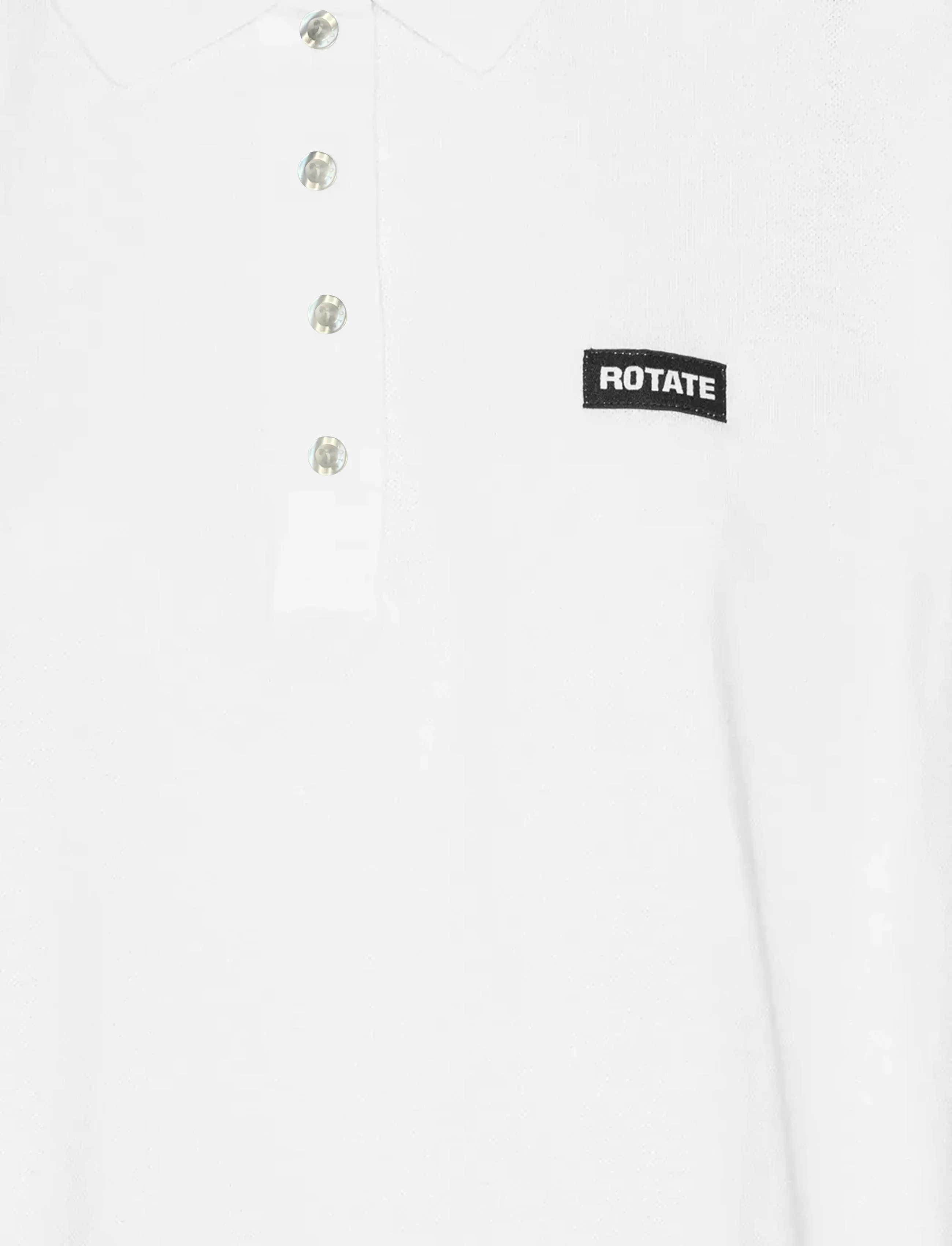 ROTATE Birger Christensen - COTTON SHORT SLEEVE POLO - bright white - 5
