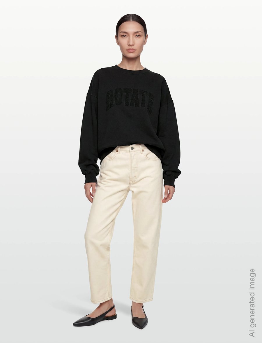 ROTATE Birger Christensen - Heavy Sweat Crewneck - sweatshirts & hoodies - black - 0