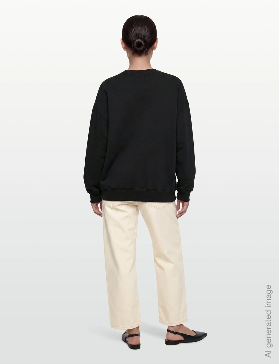 ROTATE Birger Christensen - Heavy Sweat Crewneck - sweatshirts & hoodies - black - 4