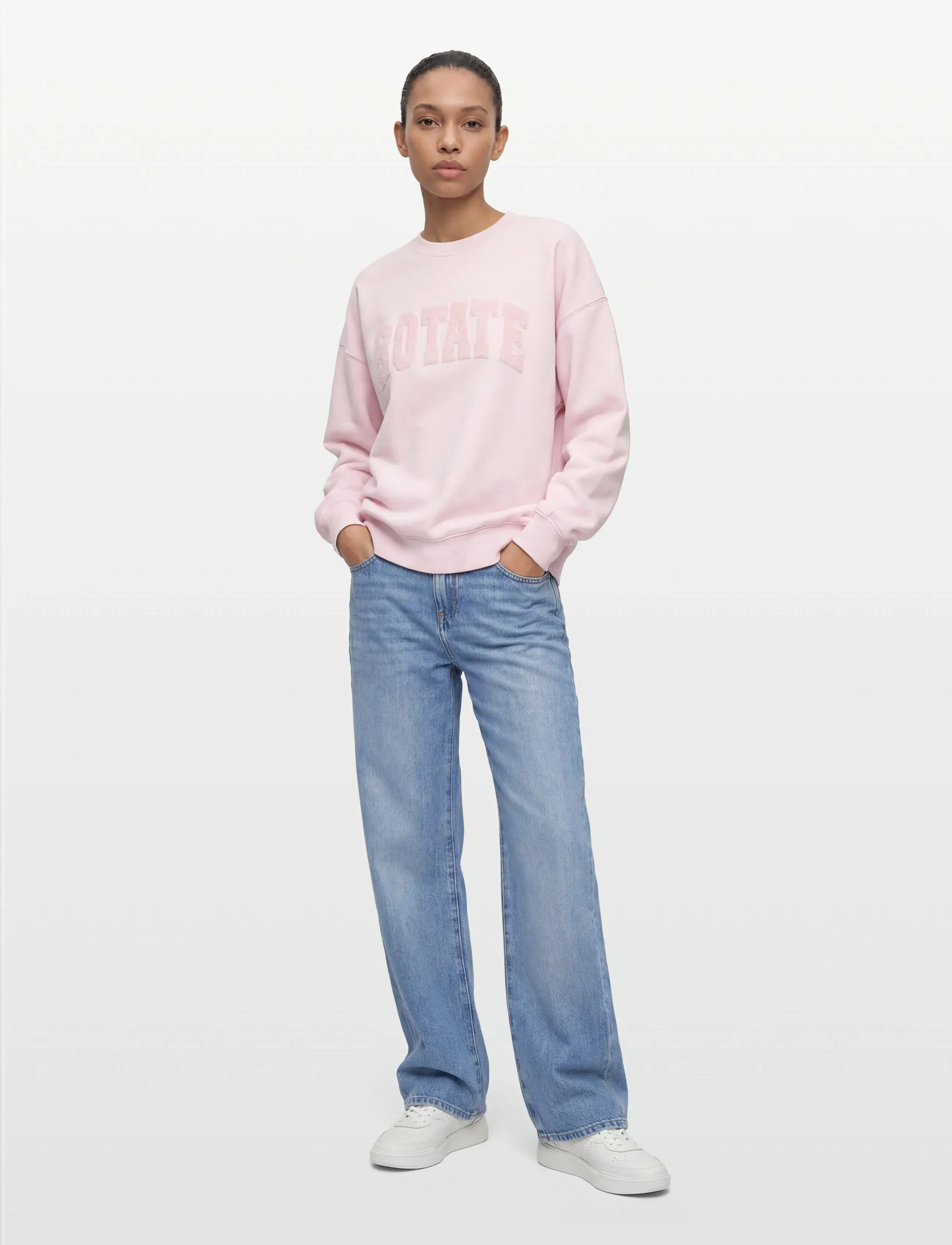 ROTATE Birger Christensen Heavy Sweat Crewneck - Kläder - ORCHID ICE / pink/rose