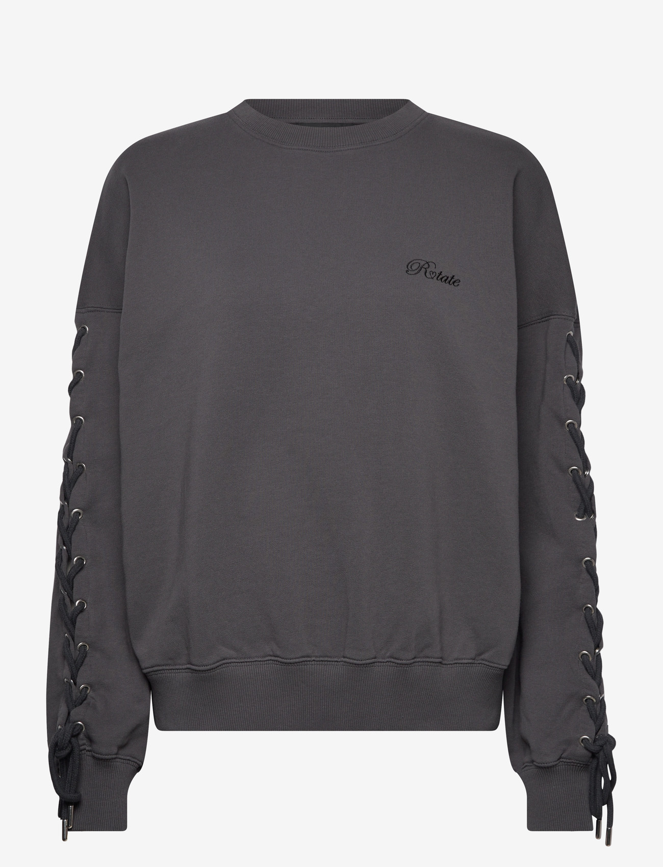 ROTATE Birger Christensen - LACING CREWNECK - dressipluusid ja kapuutsiga dressipluusid - gray pinstripe - 0