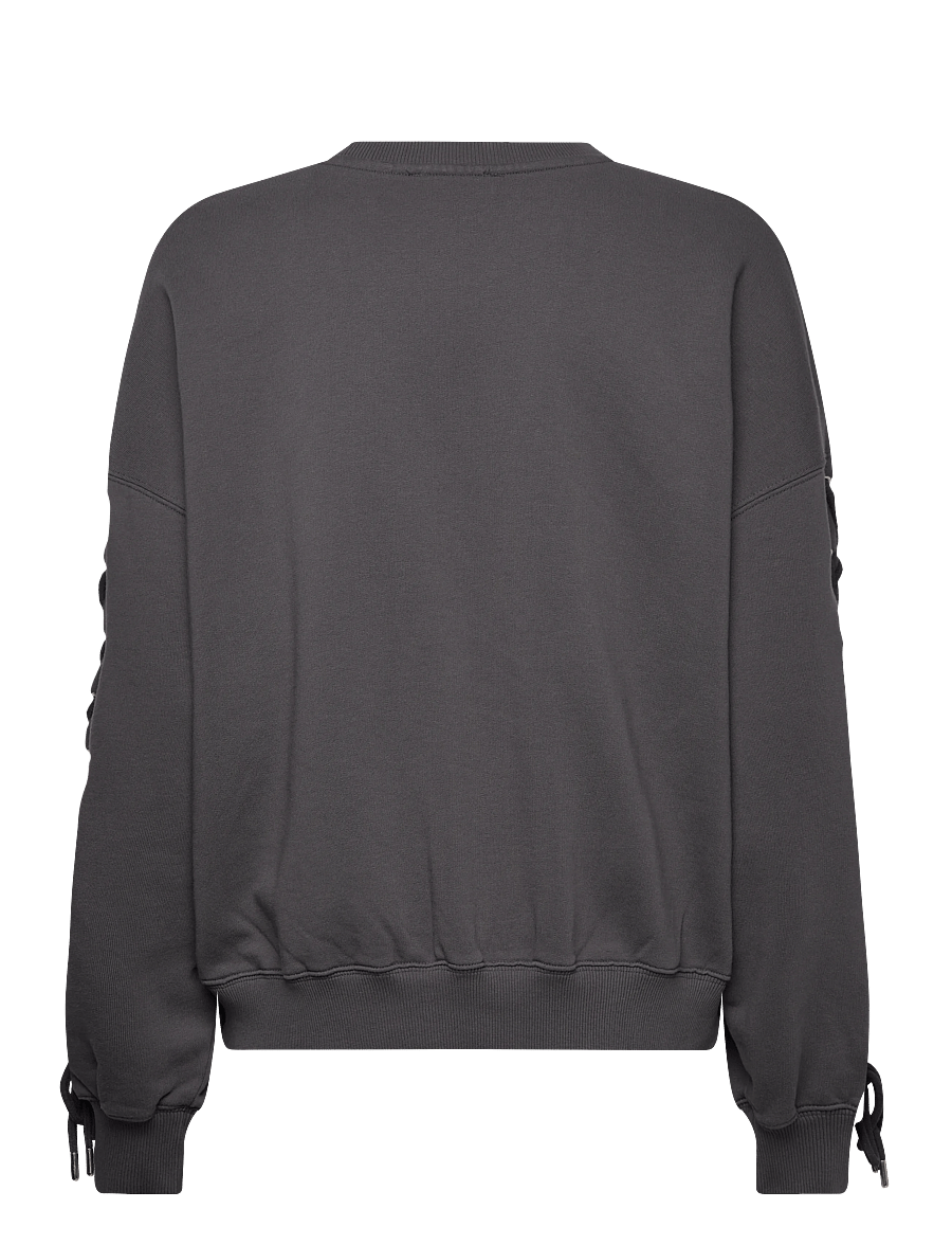ROTATE Birger Christensen - LACING CREWNECK - sweatshirts & hoodies - gray pinstripe - 2