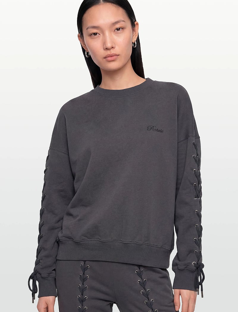 ROTATE Birger Christensen - LACING CREWNECK - sweatshirts & hoodies - gray pinstripe - 3