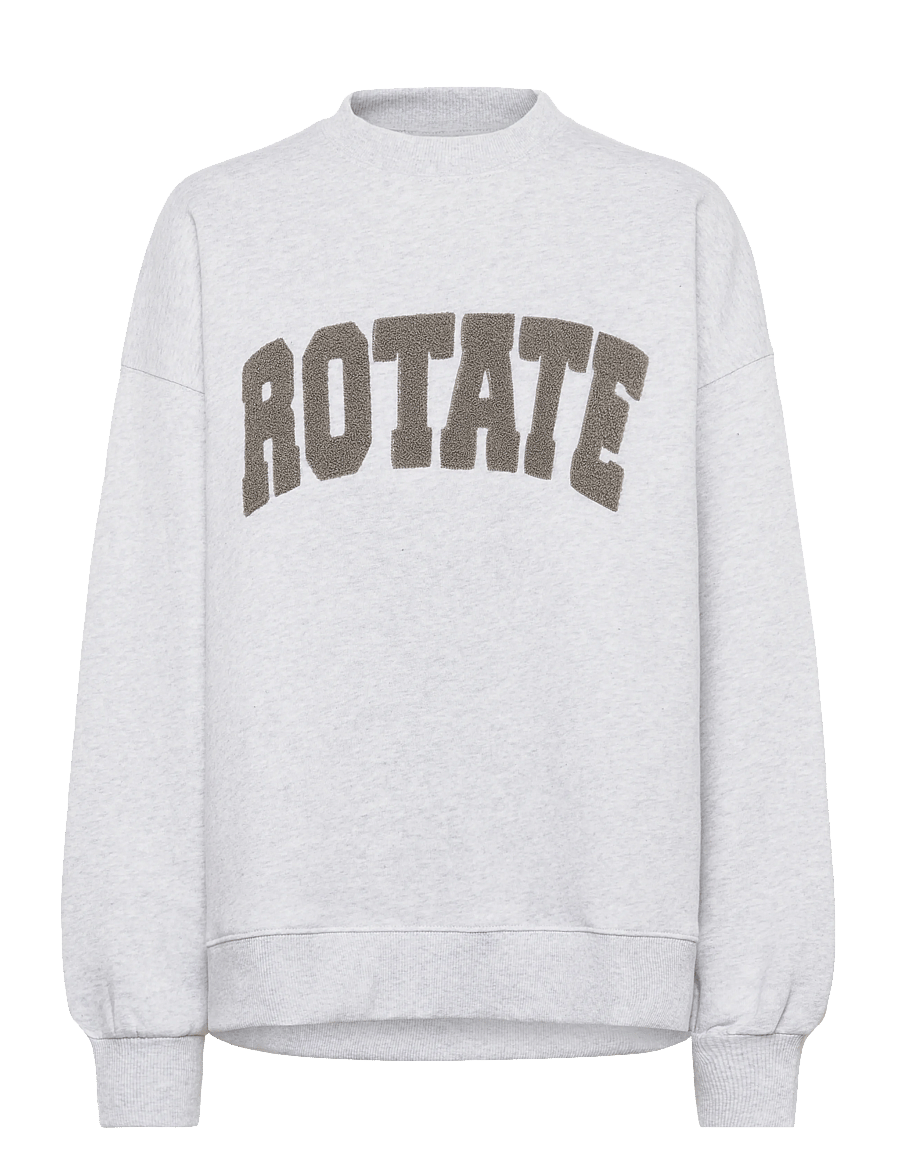 ROTATE Birger Christensen - HEAVY SWEAT CREWNECK - light grey melange - 0