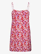 Fine Jacquard Mini Dress - HIGH RISK RED COMB.