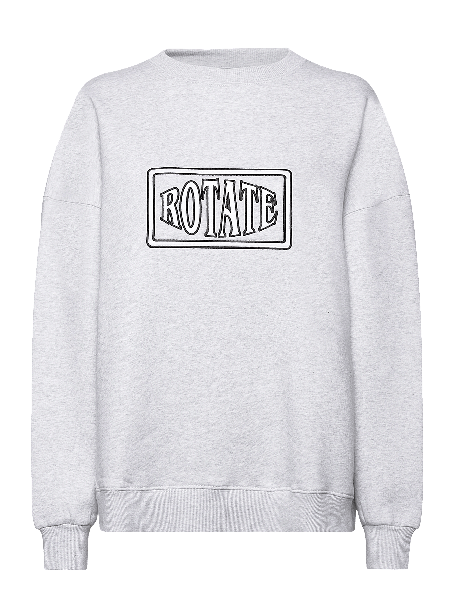 ROTATE Birger Christensen - Sweat Crewneck With Logo - light grey melange - 0