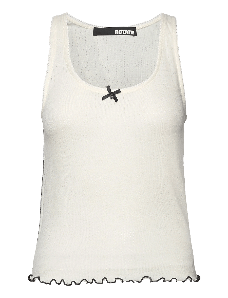 ROTATE Birger Christensen - Pointelle Tank Top - bright white - 0