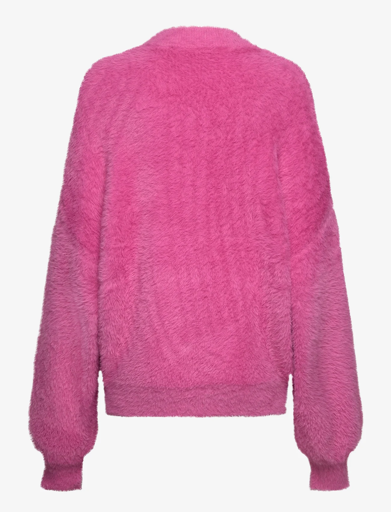 ROTATE Birger Christensen - Printed Fluffy Knit Shirt - megzti drabužiai - ibis rose - 1