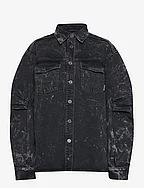 Washed Twill Shirt - ACID WASHED BLACK